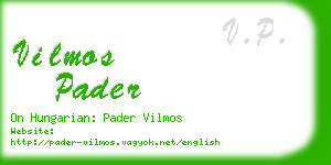 vilmos pader business card